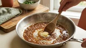 Pan sauce emulsion mechanics and 4 proven rules that create unforgettable velvety depth showing pan sauce emulsion mechanics