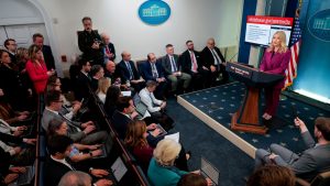 The New Press Secretary Takes the Podium Facing 5 Major West Wing Battles illustrating new press secretary
