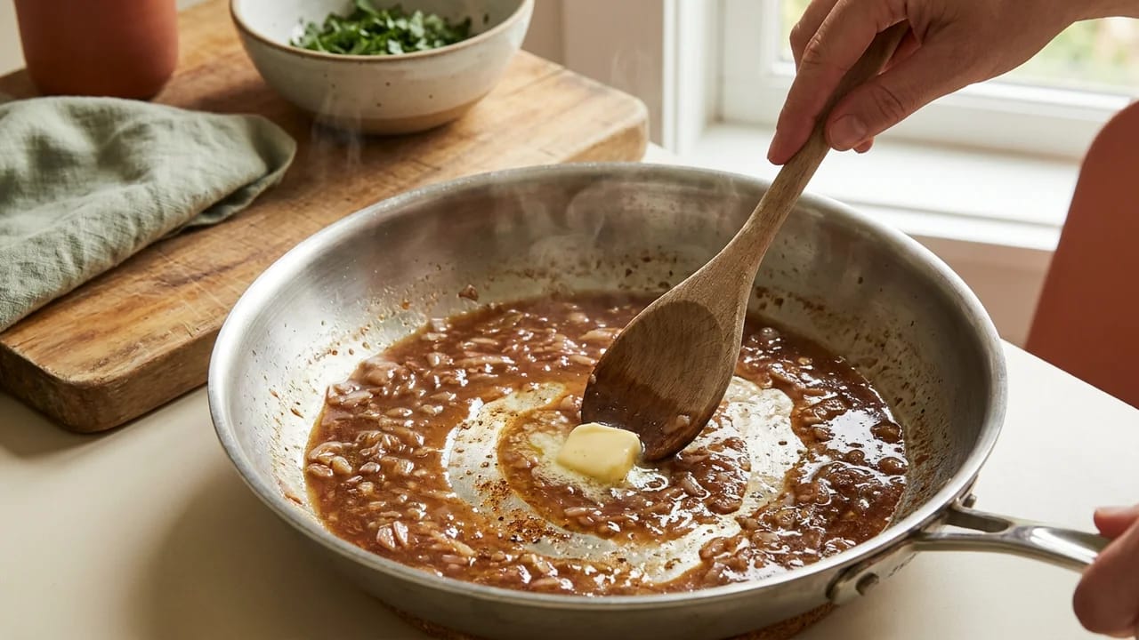 Detailed breakdown illustrating why pan sauce emulsion mechanics matters