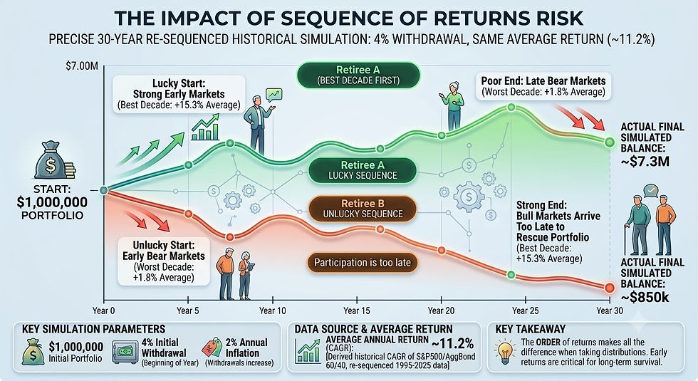 Detailed breakdown illustrating why sequence of returns risk matters
