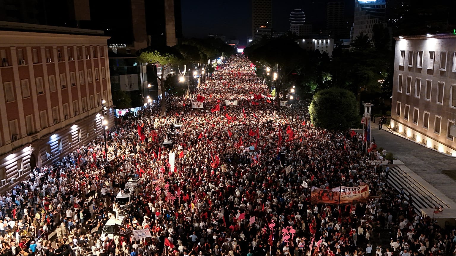 Detailed analysis view examining albania protests