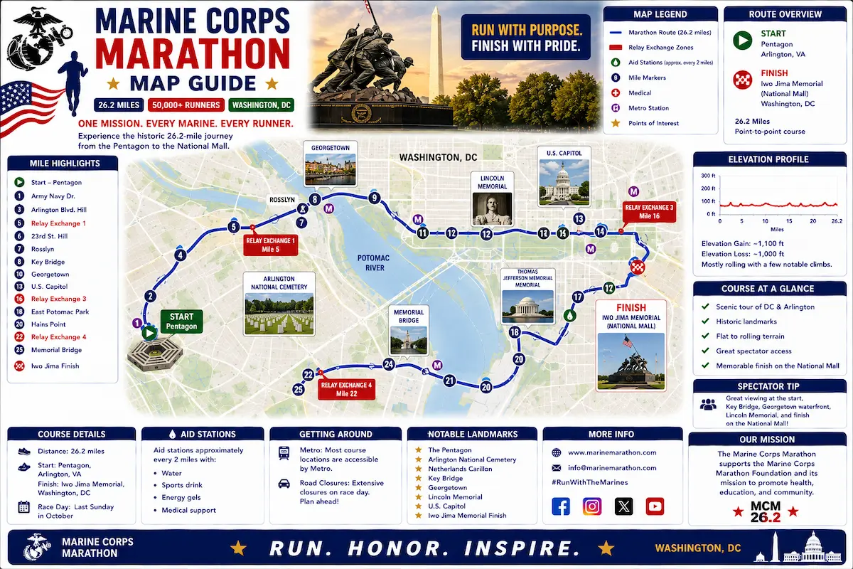 Detailed analysis view examining marine corps marathon route