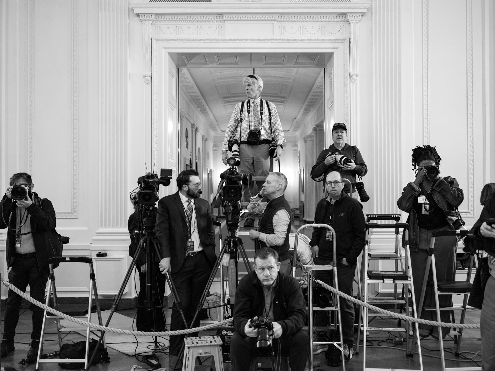 Detailed analysis view examining new press secretary